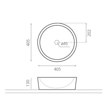 Bathco 00308 - Lauapealne valamu DUAL Ø 40,5 cm kivi/hall