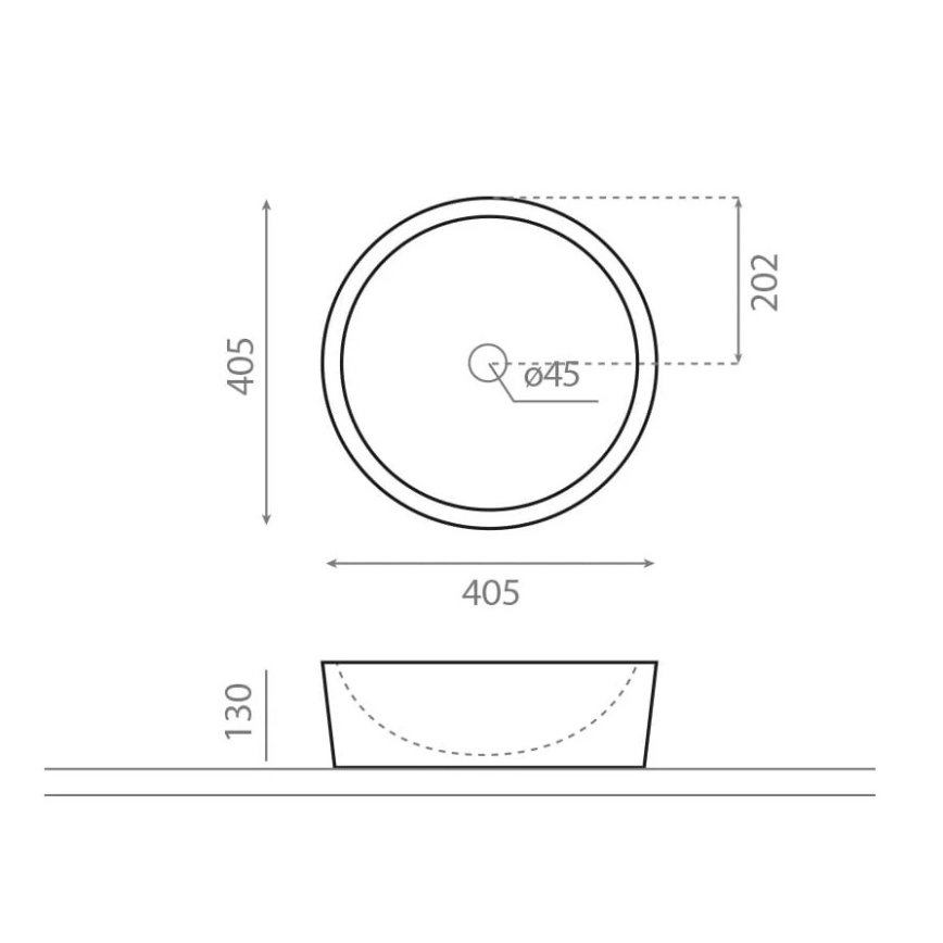 Bathco 00308 - Lauapealne valamu DUAL Ø 40,5 cm kivi/hall