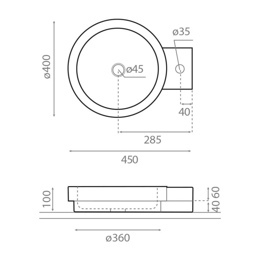 Bathco 00338 - Lauale paigaldatav valamu ICONO 40x45 cm kivi/beež