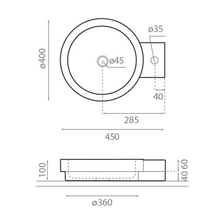 Bathco 00339 - ICONO lauapealne valamu 40x45 cm kivi/hall