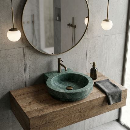 Bathco 00339 - ICONO lauapealne valamu 40x45 cm kivi/hall