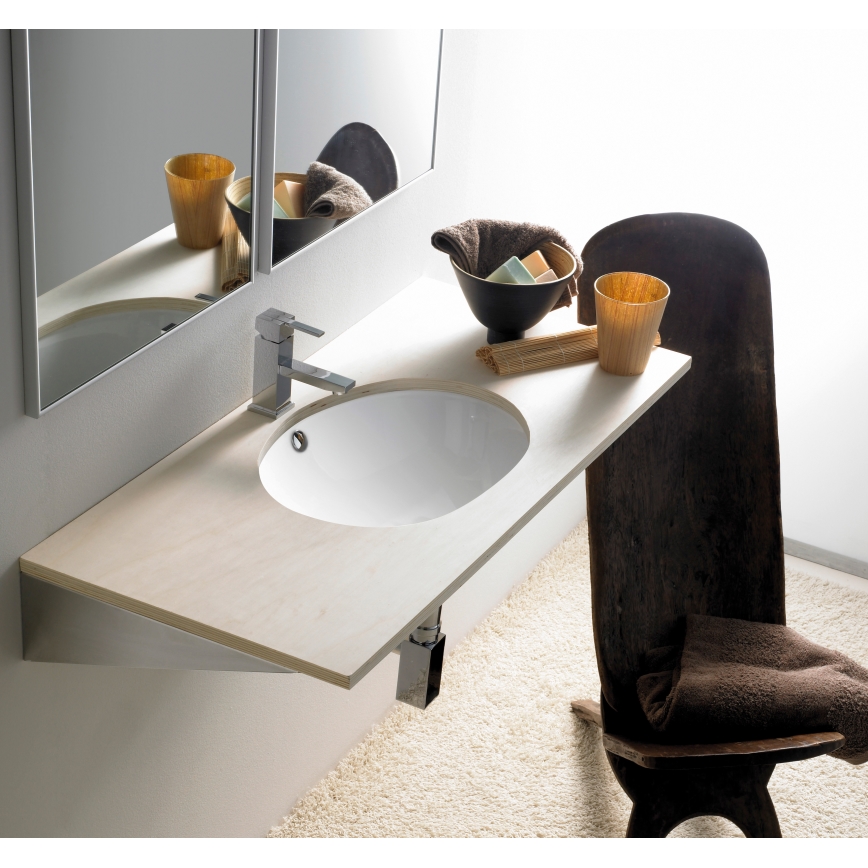 Bathco 0053 - Süvistatav valamu ANCONA 55x41 cm portselan/valge