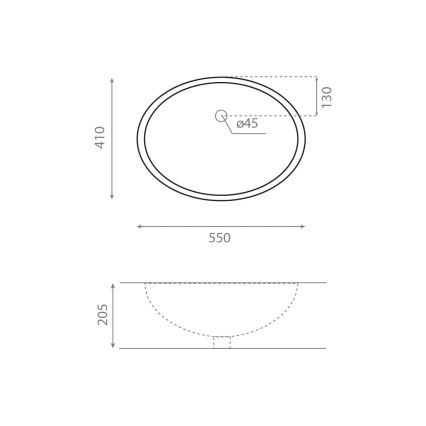 Bathco 0053 - Süvistatav valamu ANCONA 55x41 cm portselan/valge