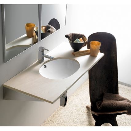 Bathco 0054 - Süvistatav valamu MODENA 43,5x38,5 cm portselan/valge