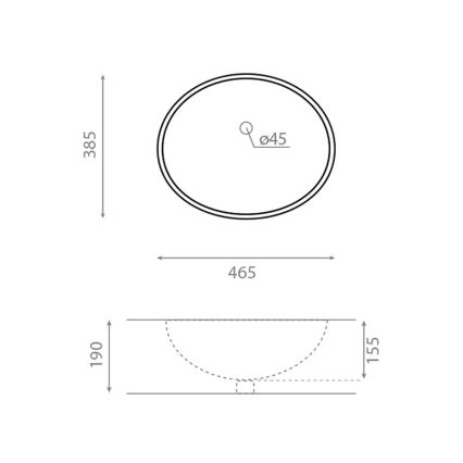 Bathco 0054 - Süvistatav valamu MODENA 43,5x38,5 cm portselan/valge
