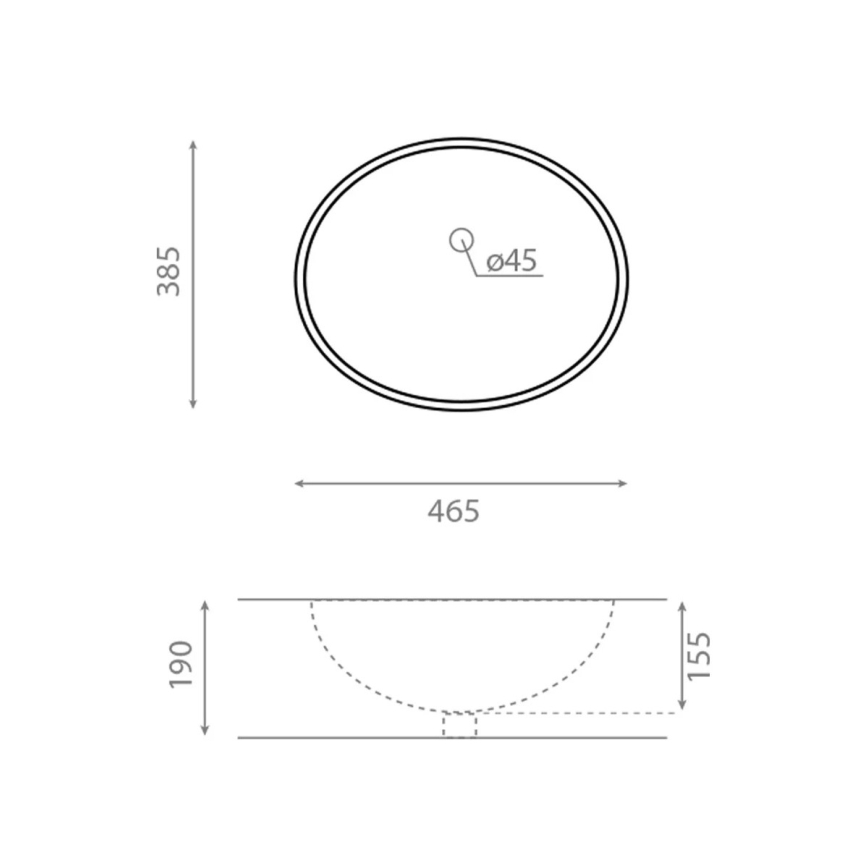 Bathco 0054 - Süvistatav valamu MODENA 43,5x38,5 cm portselan/valge