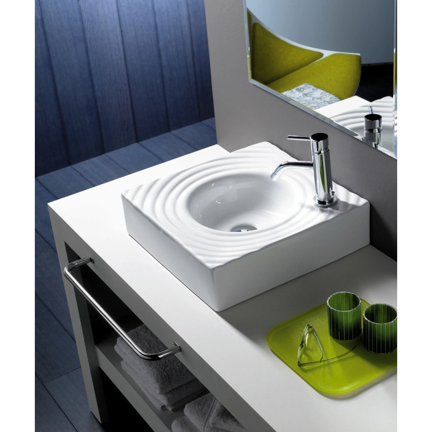 Bathco 0081 - Lauale paigaldatav valamu GOTA 45x45 cm portselan/valge