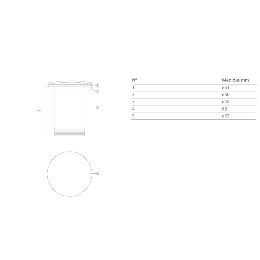Bathco 0212MT- valamu äravool ilma ülevooluta CLICK-CLACK Ø 6 cm läikiv kroom/mattvalge