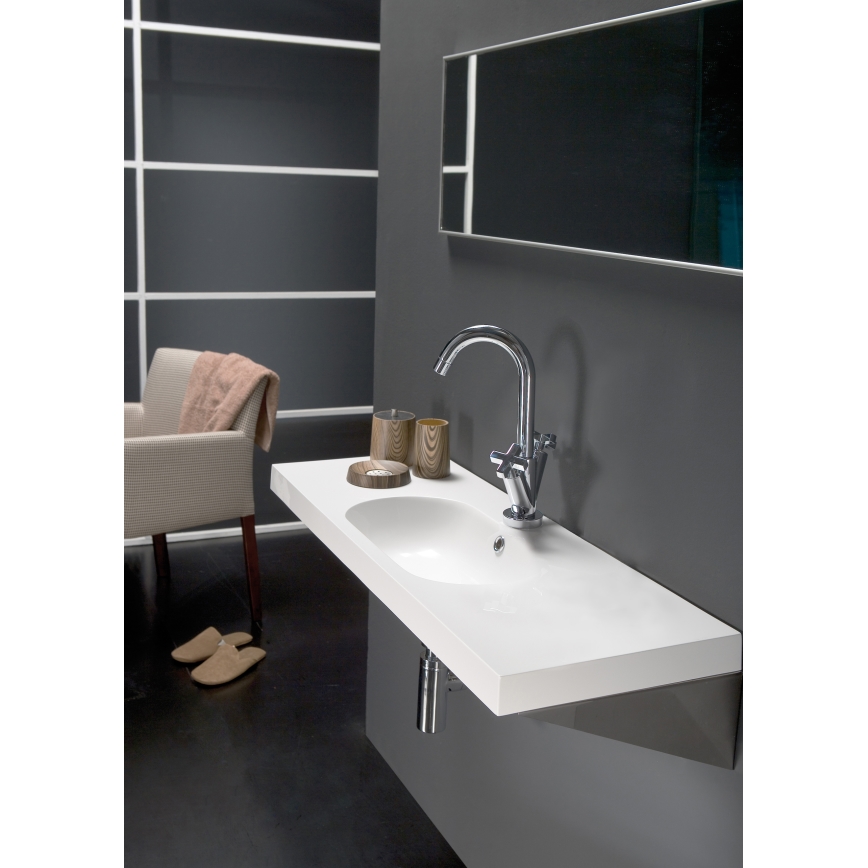 Bathco 0516 - Süvistatav valamu ICE 60x35 cm resiin/valge