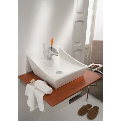Bathco 4002 - SORIA lauaplaadile paigaldatav valamu 40x41 cm portselan/valge