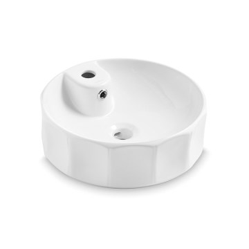 Bathco 4158 - CIRCUS lauapinnale paigaldatav valamu Ø 42 cm, portselan/valge