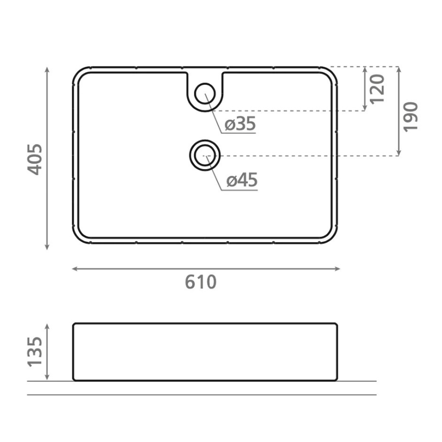 Bathco 4161 - lauale paigaldatav valamu CIRCUS 61x40,5 cm portselan/beež
