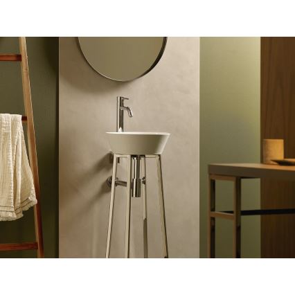 Bathco 8216 - Valamu alus VOLTA 76x40 cm teras/läikiv kroom