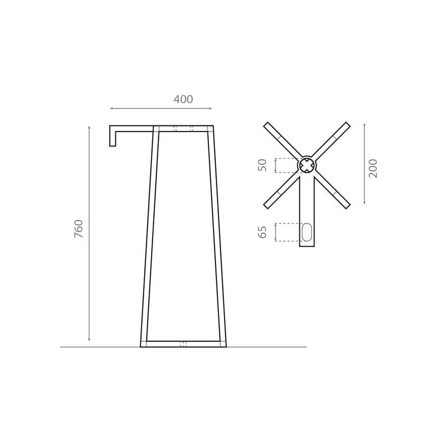 Bathco 8216 - Valamu alus VOLTA 76x40 cm teras/läikiv kroom