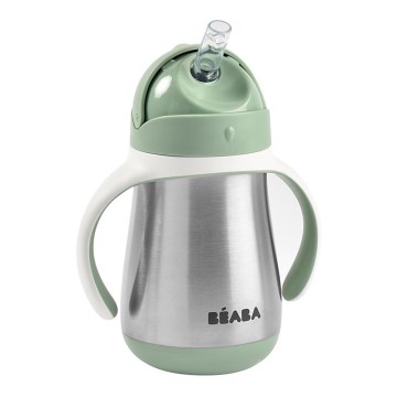 Beaba - 250 ml termokruus kõrrega, roheline