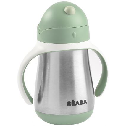 Beaba - 250 ml termokruus kõrrega, roheline