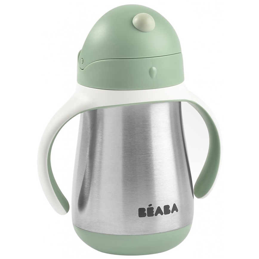 Beaba - 250 ml termokruus kõrrega, roheline