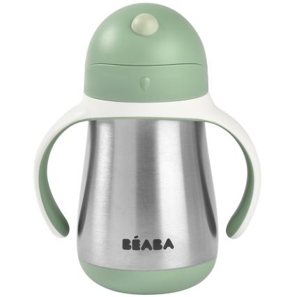Beaba - 250 ml termokruus kõrrega, roheline