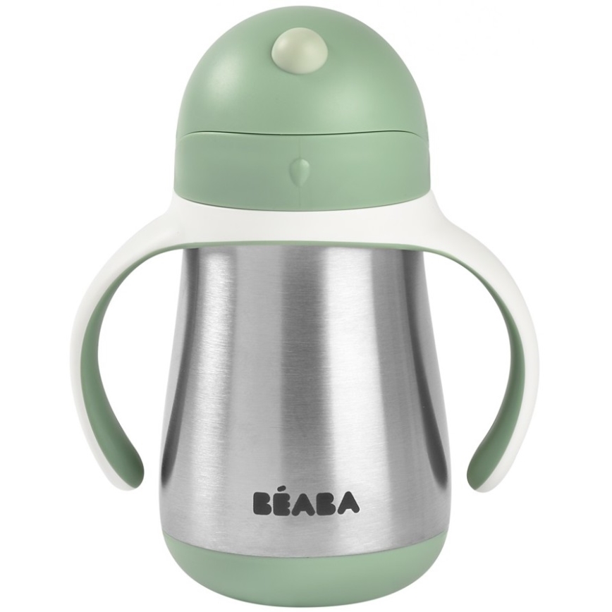 Beaba - 250 ml termokruus kõrrega, roheline