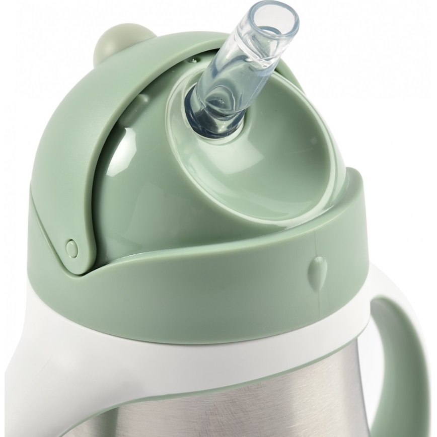 Beaba - 250 ml termokruus kõrrega, roheline