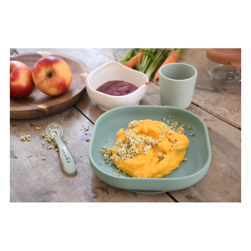 Beaba - 4-osaline laste söögikomplekt, salvei roheline