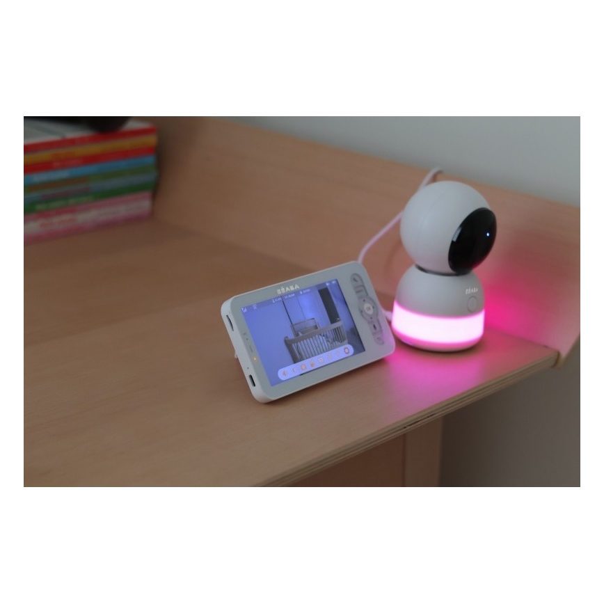 Beaba - nutikas laetav beebimonitor ekraaniga ZEN NIGHT 720p 5V 4000 mAh Wi-Fi valge