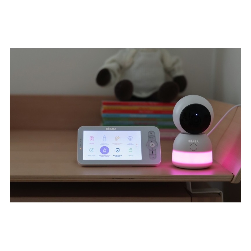 Beaba - nutikas laetav beebimonitor ekraaniga ZEN NIGHT 720p 5V 4000 mAh Wi-Fi valge