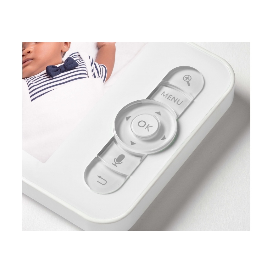 Beaba - nutikas laetav beebimonitor ekraaniga ZEN NIGHT 720p 5V 4000 mAh Wi-Fi valge