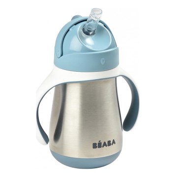 Beaba - Termoisolatsiooniga kruus kõrrega 250 ml sinine
