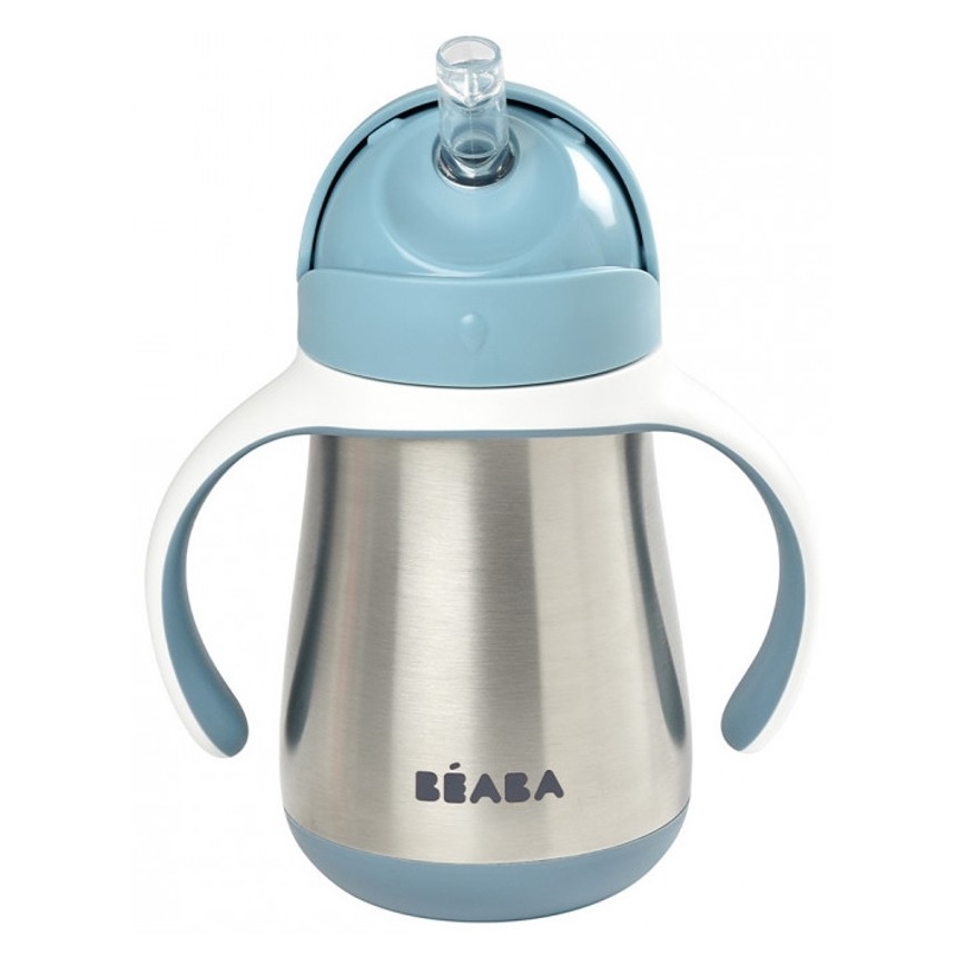 Beaba - Termokruus kõrrega 250 ml sinine