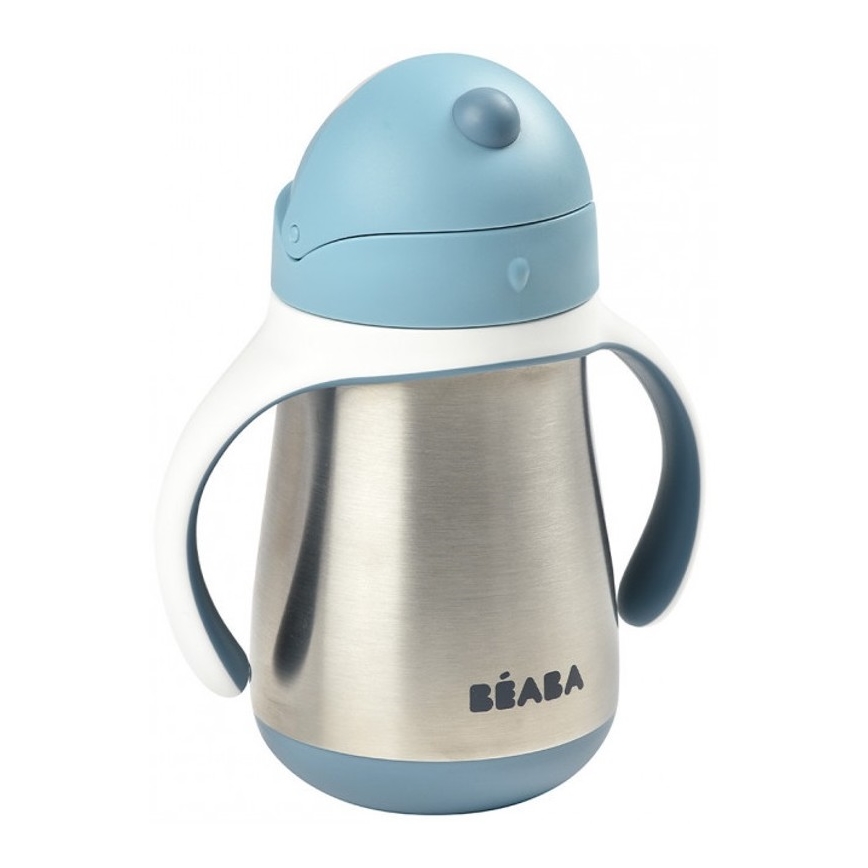 Beaba - Termokruus kõrrega 250 ml sinine