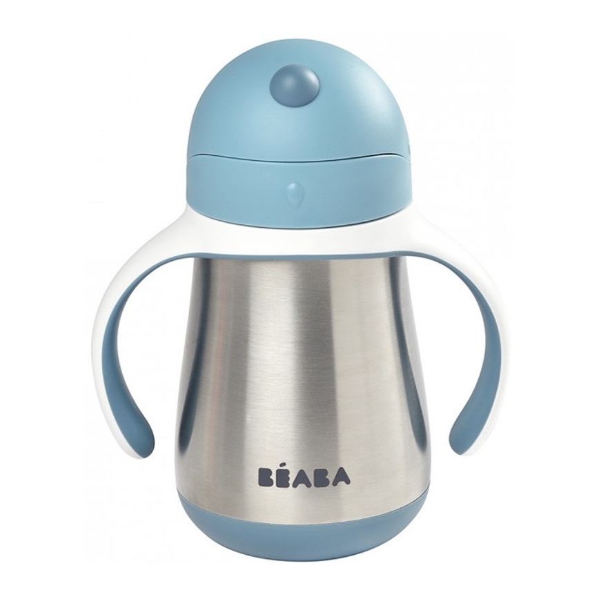 Beaba - Termokruus kõrrega 250 ml sinine