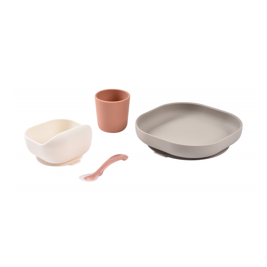 Beaba - Terracotta 4-osaline laste söögikomplekt