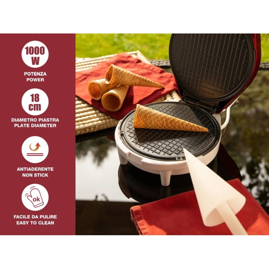 Beper - 2-ühes vahvlimasin 1000W/230V punane