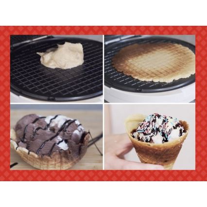 Beper - 2-ühes vahvlimasin 1000W/230V punane