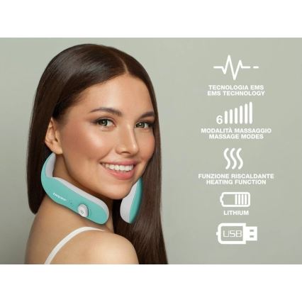 Beper - Laetav EMS-kaela massaažiseade 5V/900 mAh mintroheline
