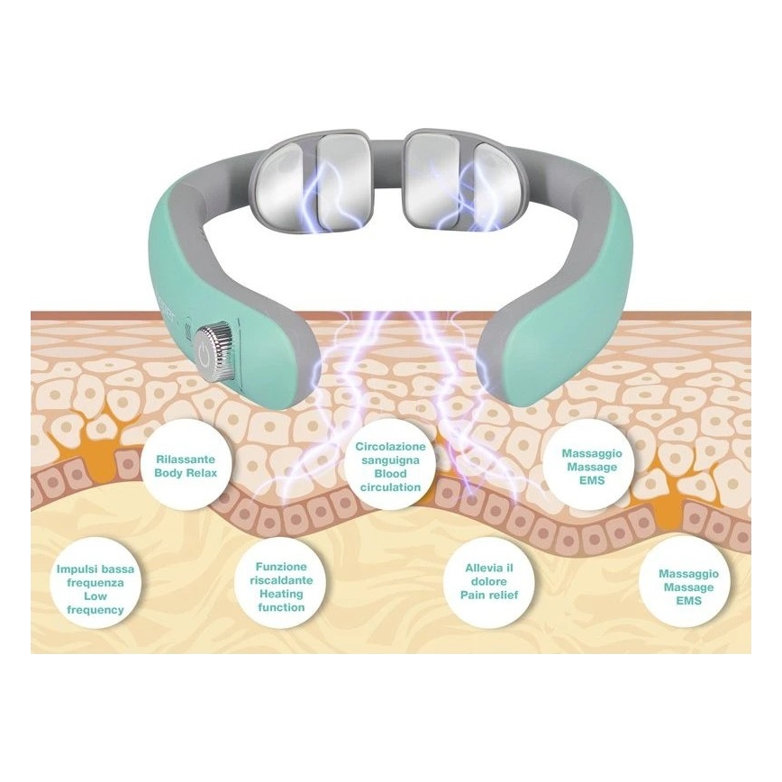 Beper - Laetav EMS-kaela massaažiseade 5V/900 mAh mintroheline