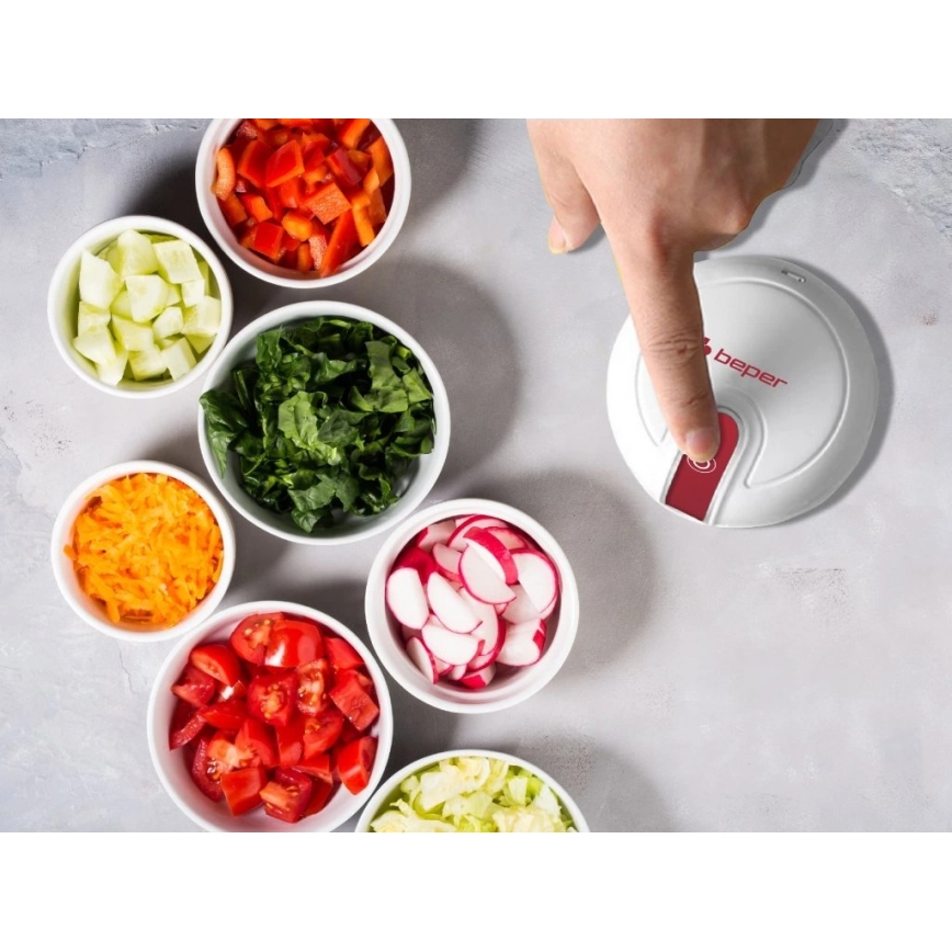 Beper - Laetav köögihakkija 30W/5V 1500 mAh 250 ml