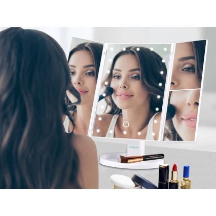 Beper - Meigipeegel LED-taustvalgustusega 4xAAA/5V