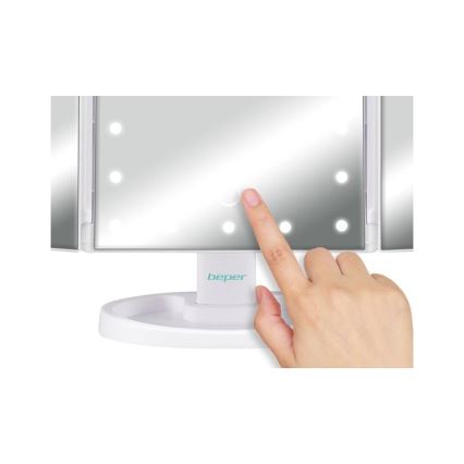 Beper - Meigipeegel LED-taustvalgustusega 4xAAA/5V