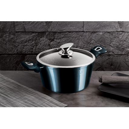 BerlingerHaus - Ahjupott marmor pinnatöötlusega + kann 20 cm, sinine