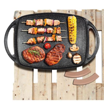 BerlingerHaus- Pannide komplekt marmor pinnatöötlusega 2 tk + grillplaat roosa kuld