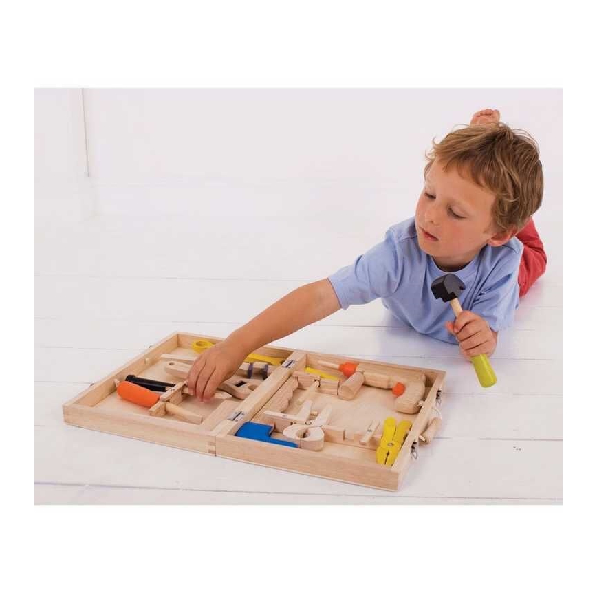 Bigjigs Toys - Puidust kast tööriistadega
