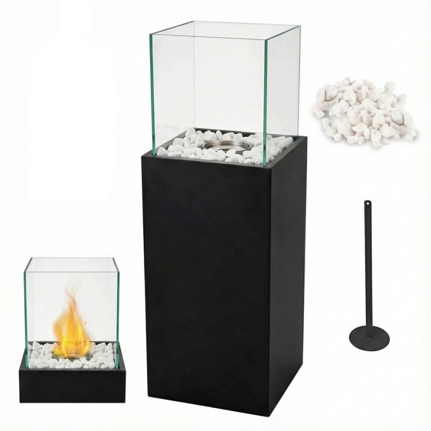 BIO kamin ALICANTE 26,5x80,5 cm 2kW must