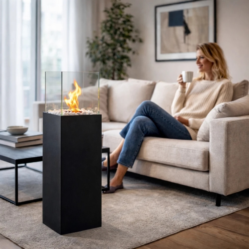 BIO kamin ALICANTE 26,5x80,5 cm 2kW must