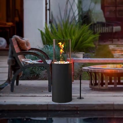 BIO-kamin ROMA 26,5x80,5 cm 2kW must + kaitsekate