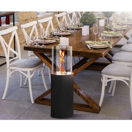 BIO-kamin ROMA 26,5x80,5 cm 2kW must + kaitsekate