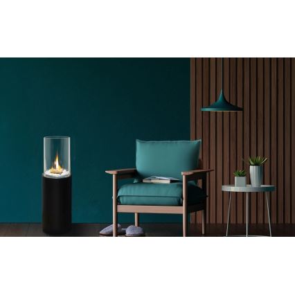 BIO-kamin ROMA 26,5x80,5 cm 2kW must + kaitsekate