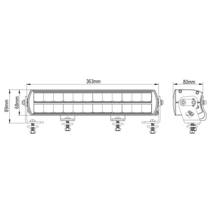 LED auto valgusriba BLACK OFF ROAD LED/120W/9-36V IP69 6000K