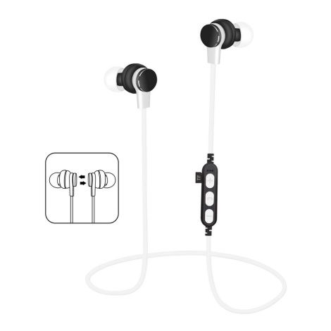 Bluetooth kõrvaklapid koos mikrofoni ja MicroSD lugejaga must/valge